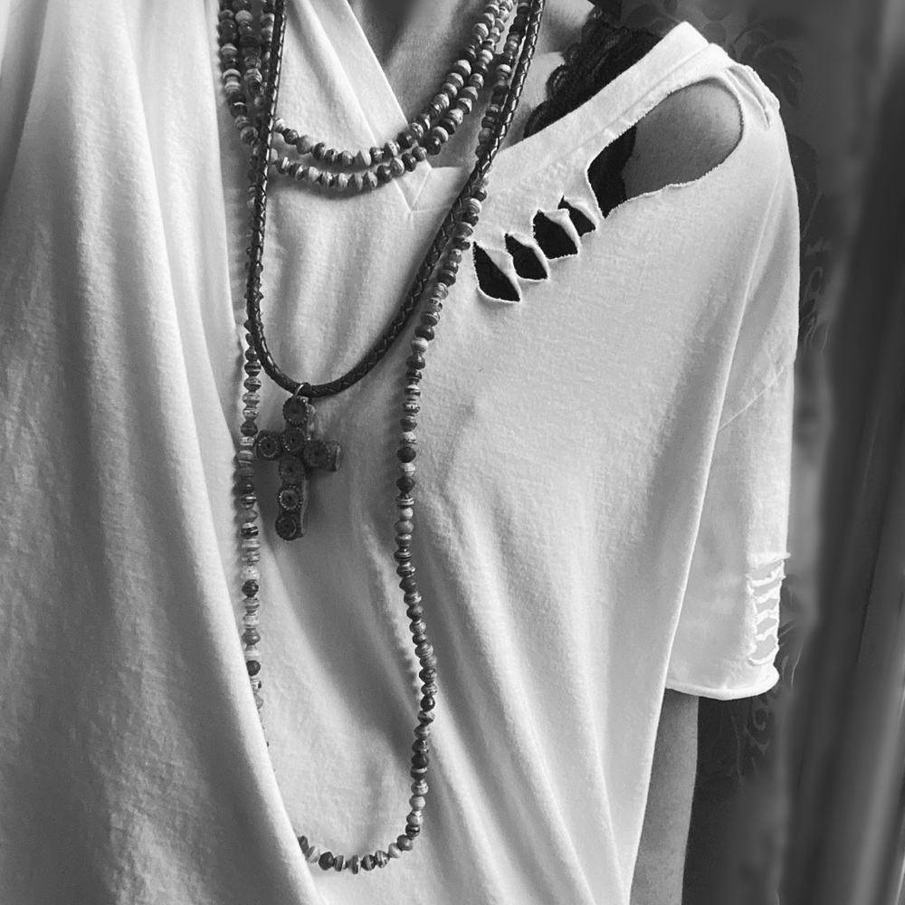 Oversized Distressed Tee | Raw Hem